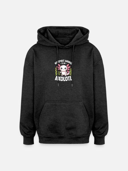 Axolotl Geisttier-Tee - Oversized Unisex Hoodie - Anthrazit