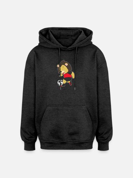Löwe Fußballspieler Fußball - Oversized Unisex Hoodie - Anthrazit