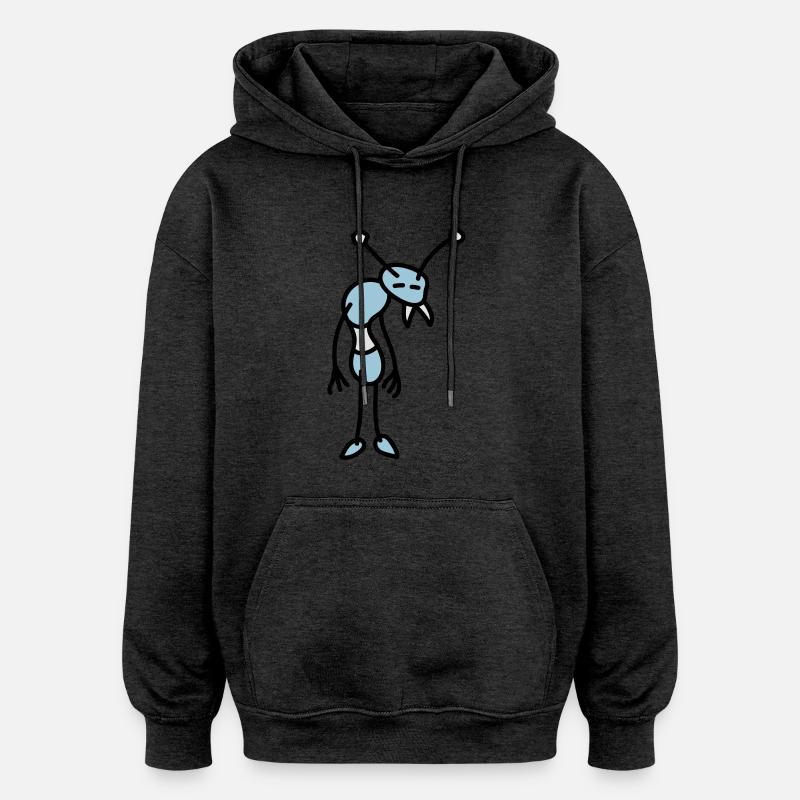 sad_bug_3c - Sweat à capuche oversize unisexe - charbon