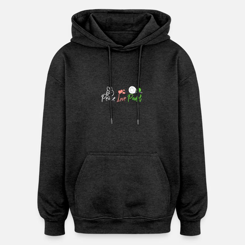 Paix Amour Padel - Sweat à capuche oversize unisexe - charbon