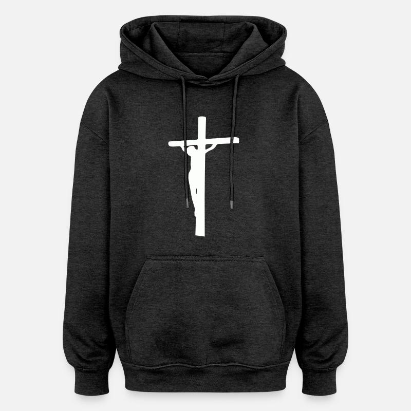 Croisez Jésus - Sweat à capuche oversize unisexe - charbon