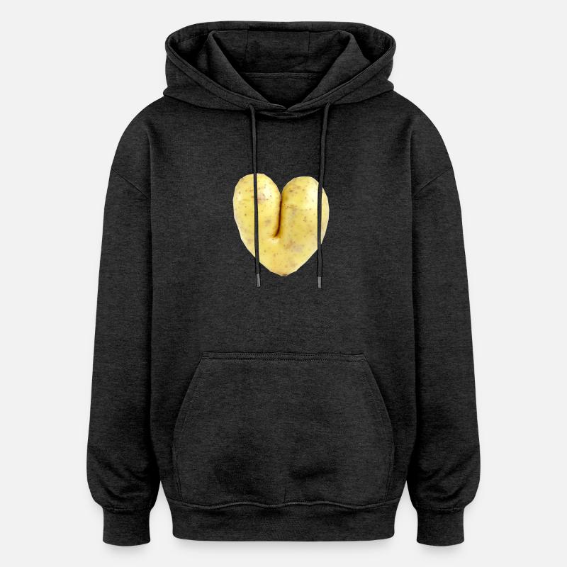 Here de pomme de terre - Sweat à capuche oversize unisexe - charbon