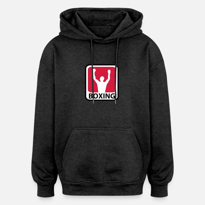 Boxing - Sweat à capuche oversize unisexe - charbon