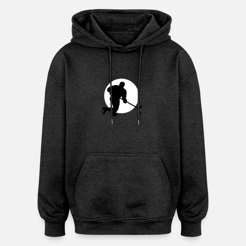 eishockey_b_2c - Sweat à capuche oversize unisexe - charbon