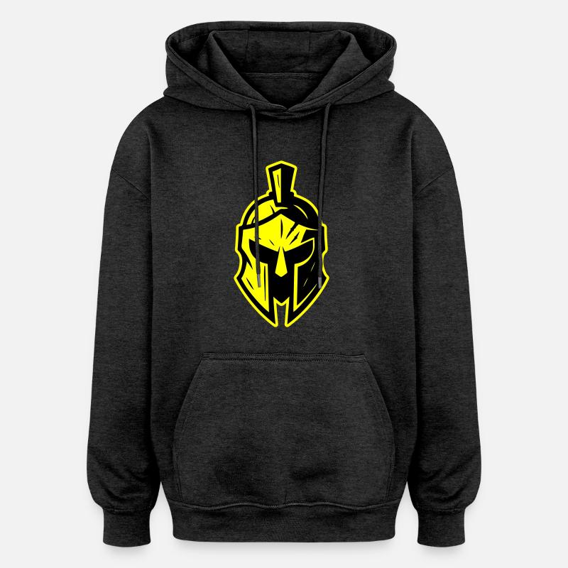 Casque de gladiateur spartiate Sparta - Sweat à capuche oversize unisexe - charbon