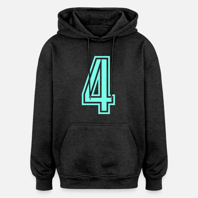 4 - Sweat à capuche oversize unisexe - charbon