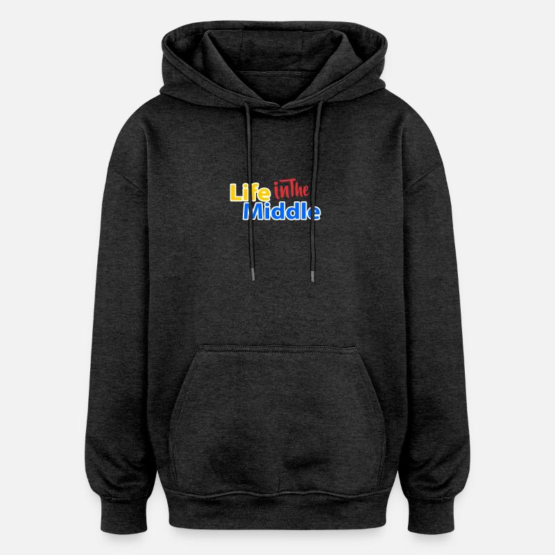 Lifeinthemiddle - Sweat à capuche oversize unisexe - charbon