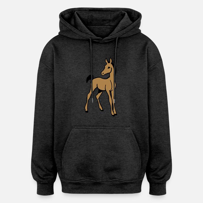 Puledro - Felpa con cappuccio unisex oversize - antracite