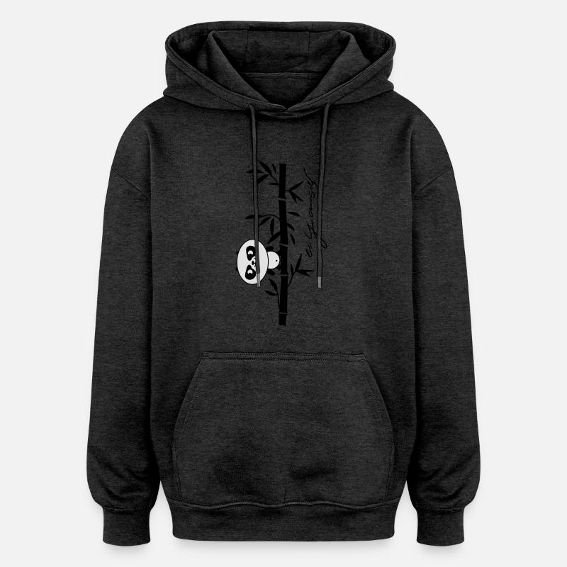 be yourself (panda) - Sweat à capuche oversize unisexe - charbon
