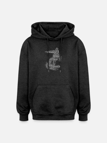 Snowboard illustration for snowboard - Oversized Unisex Hoodie - charcoal grey