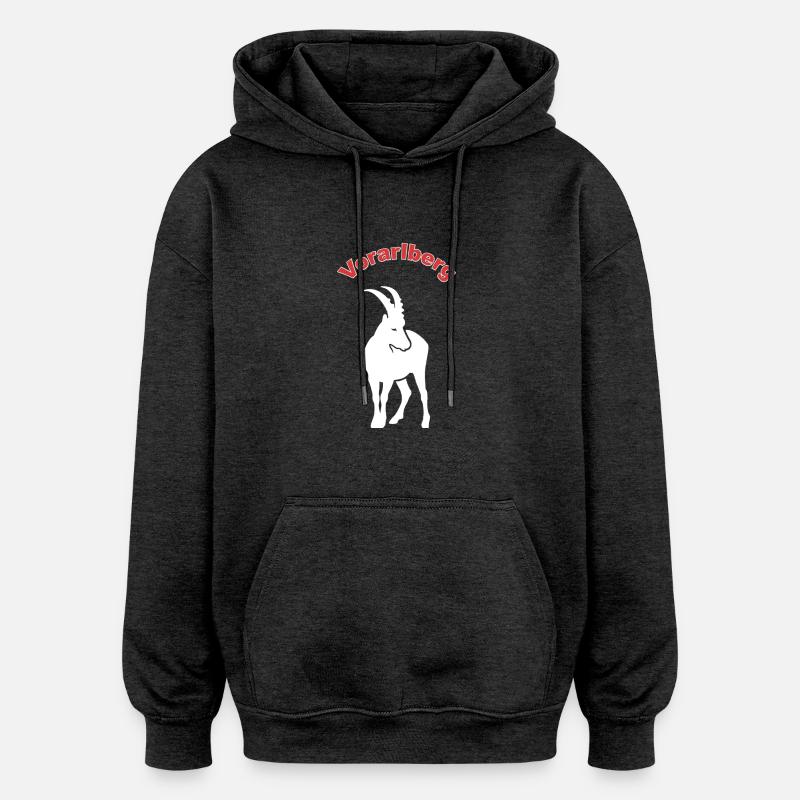 Vorarlberg - Sweat à capuche oversize unisexe - charbon