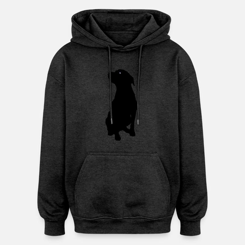 Chien - Sweat à capuche oversize unisexe - charbon