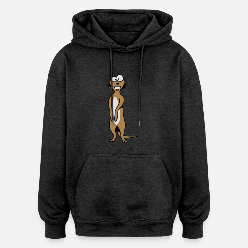Suricates doux drôle - Sweat à capuche oversize unisexe - charbon