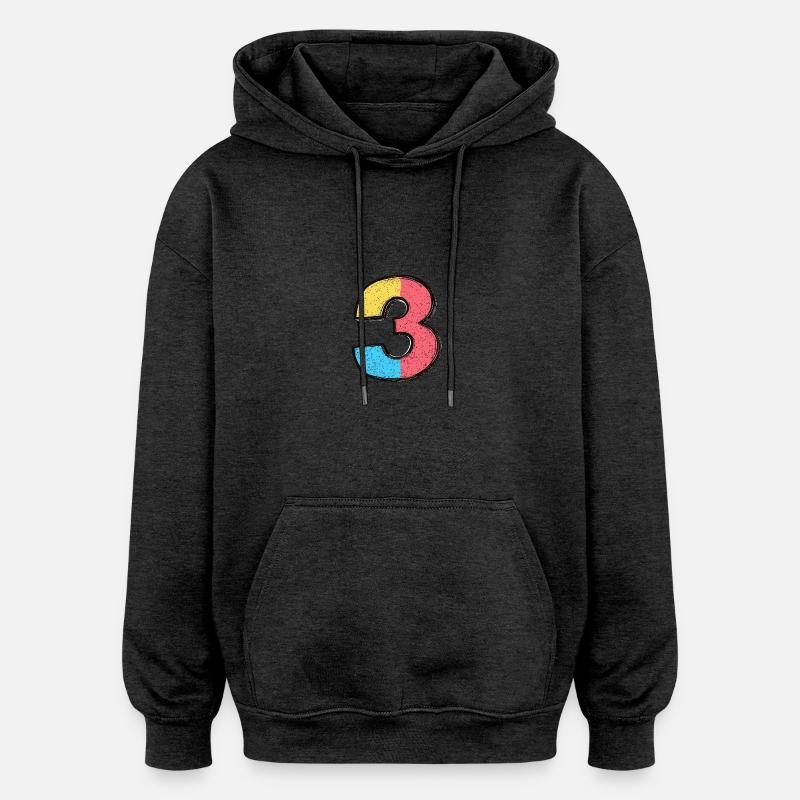 Bande dessinée à 3 chiffres - Sweat à capuche oversize unisexe - charbon
