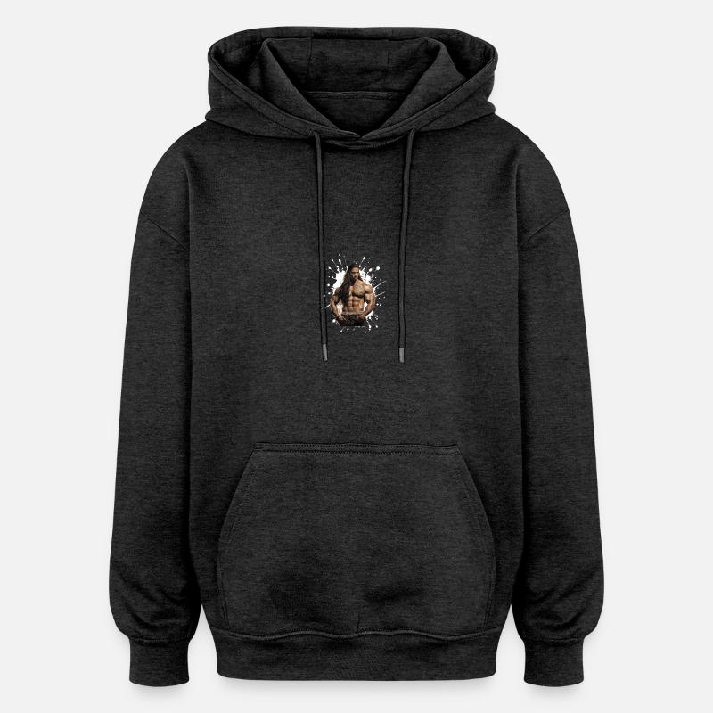 Chef des muscles indiens - Sweat à capuche oversize unisexe - charbon