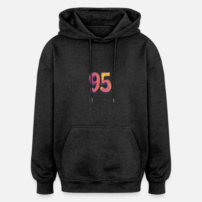 Bande dessinée à 95 numéros - Sweat à capuche oversize unisexe - charbon