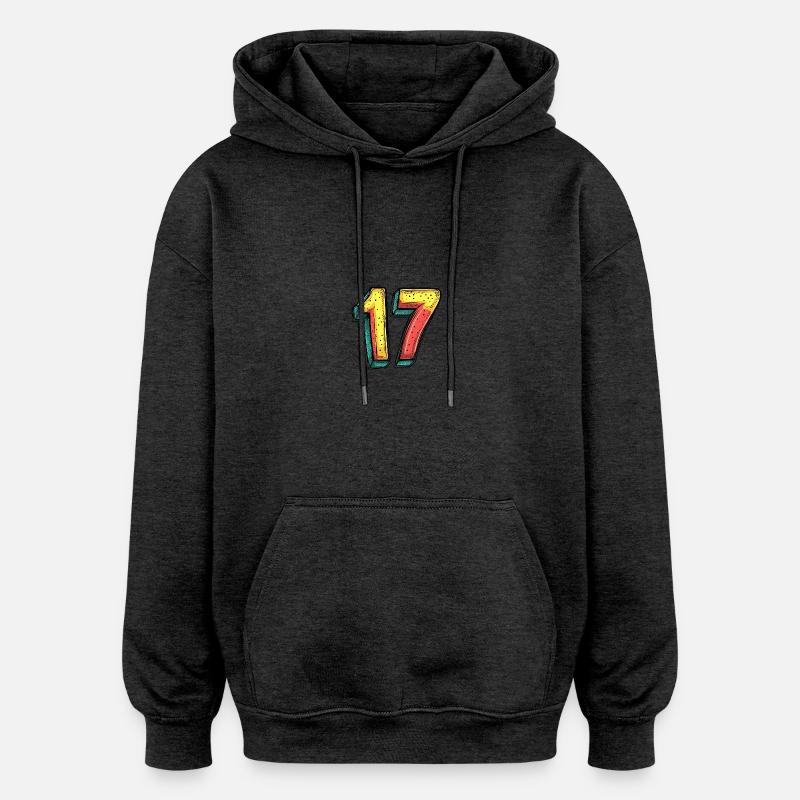 17 Zahl Comic - Oversized Unisex Hoodie - Anthrazit