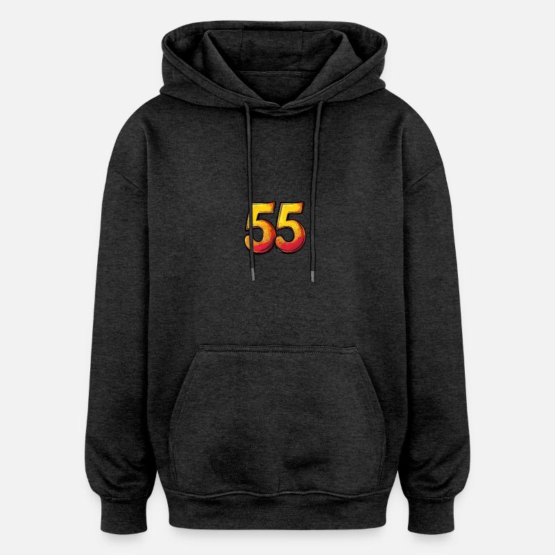 55 Number Comic - Oversized Unisex Hoodie - charcoal grey