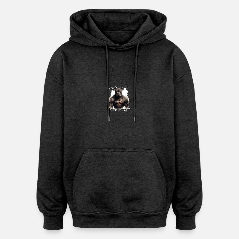 Muscles du chien - Sweat à capuche oversize unisexe - charbon