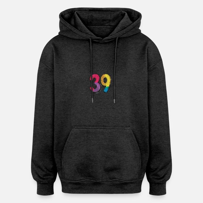 Bande dessinée à 39 numéros - Sweat à capuche oversize unisexe - charbon