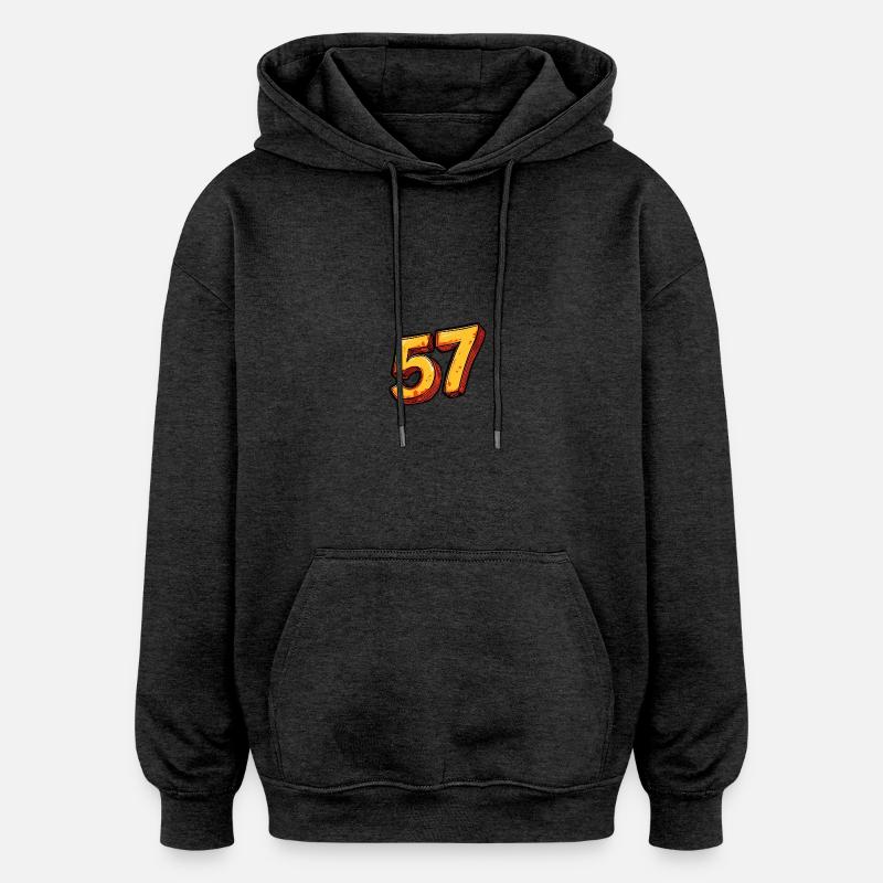 Bande dessinée 57 numéros - Sweat à capuche oversize unisexe - charbon