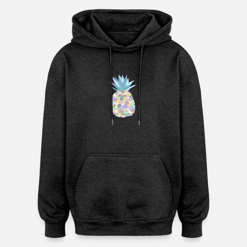 Pastellfarbene Ananas - Oversized Unisex Hoodie - Anthrazit