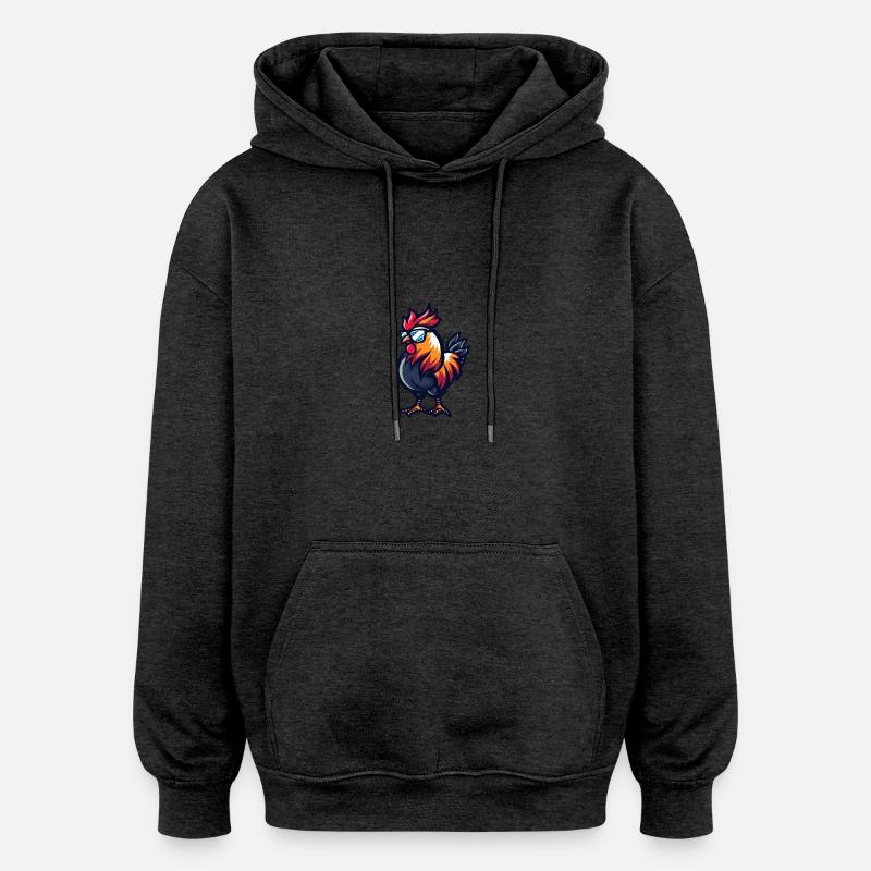 Coq Cool Animal - Sweat à capuche oversize unisexe - charbon