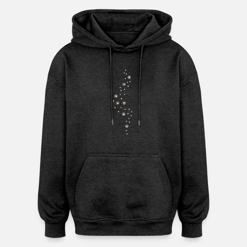Spirales et cercles scintillants - Sweat à capuche oversize unisexe - charbon