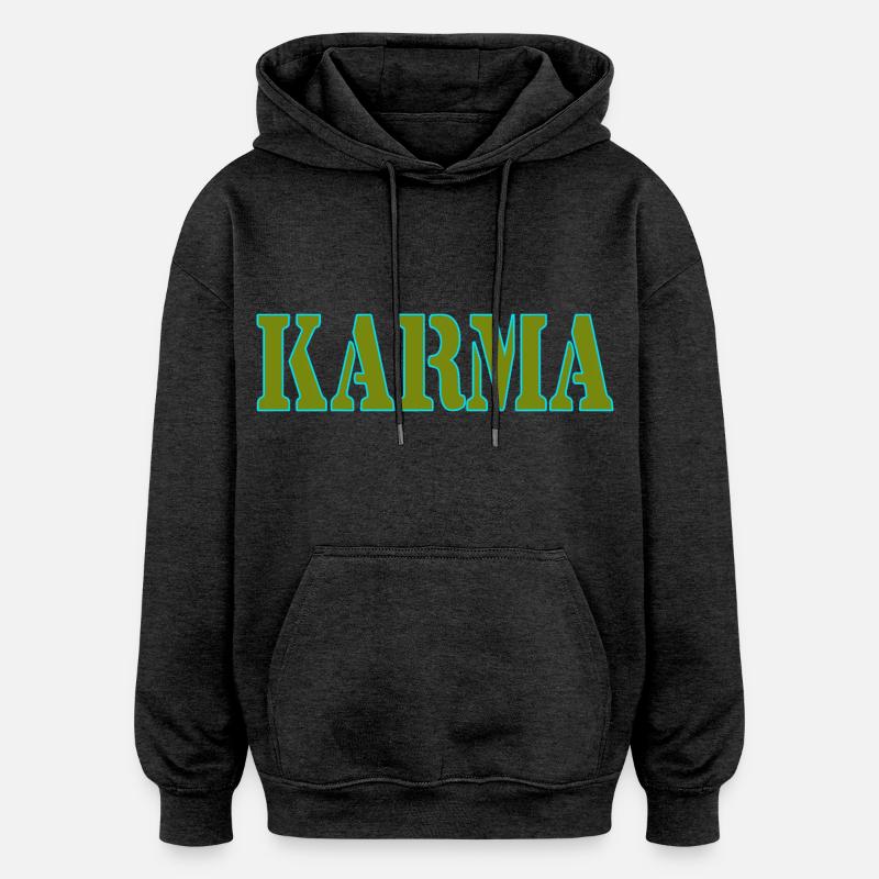 KARMA - Sweat à capuche oversize unisexe - charbon