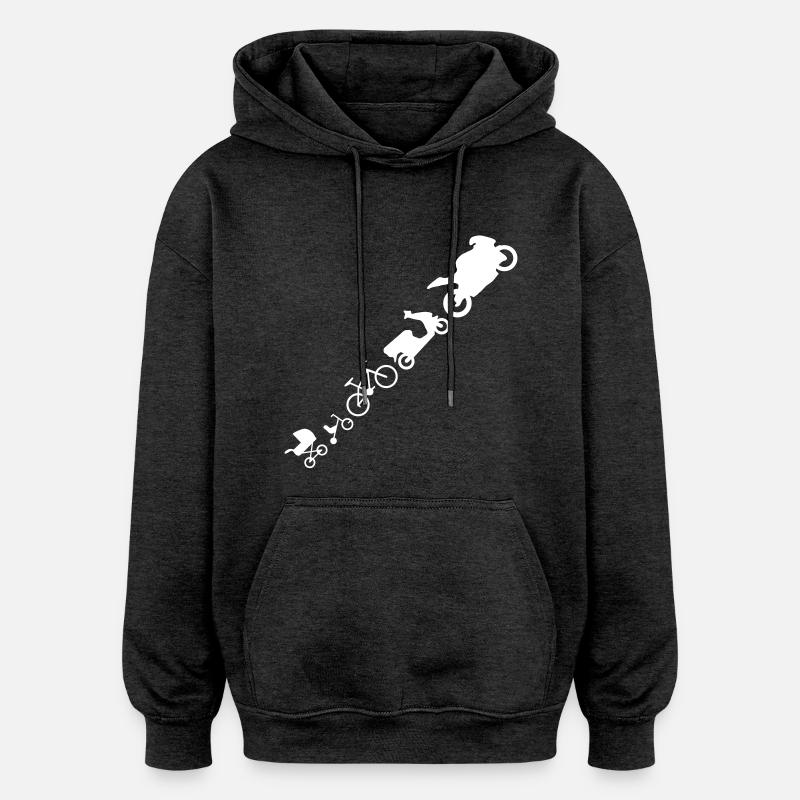 motorcycle evolution em582 - Oversized Unisex Hoodie - charcoal grey