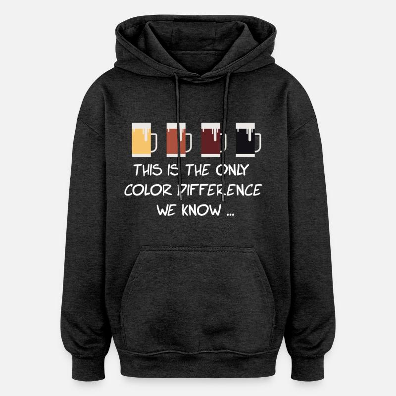 Non au racisme - Sweat à capuche oversize unisexe - charbon
