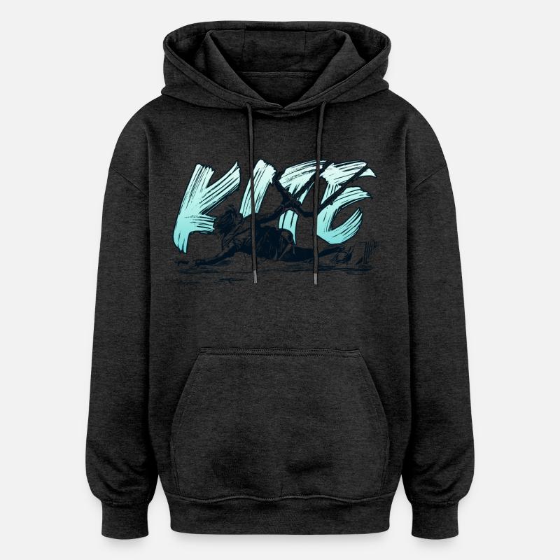 KITE surf kitesurf kitesurf kitesurf - Sweat à capuche oversize unisexe - charbon