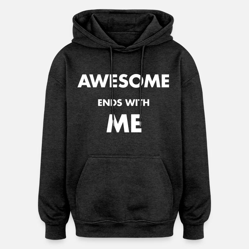 Awesome - Sweat à capuche oversize unisexe - charbon