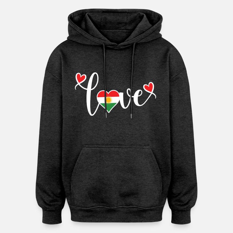 Drapeau du Kurdistan,Kurdistan,Syrie,Irak,Iran,Drapeau - Sweat à capuche oversize unisexe - charbon