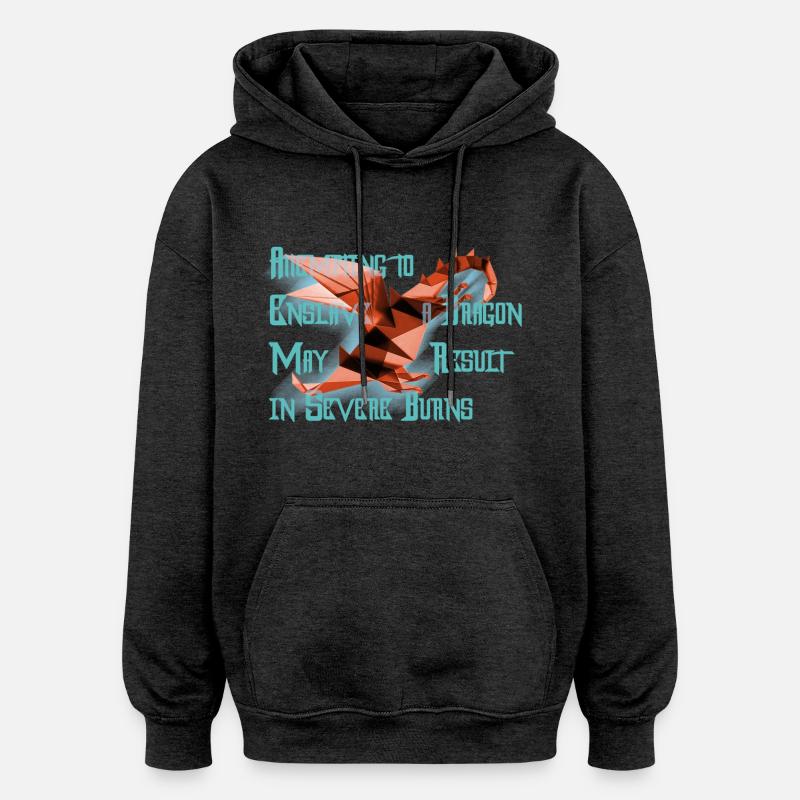 Kind Dragon - Sweat à capuche oversize unisexe - charbon