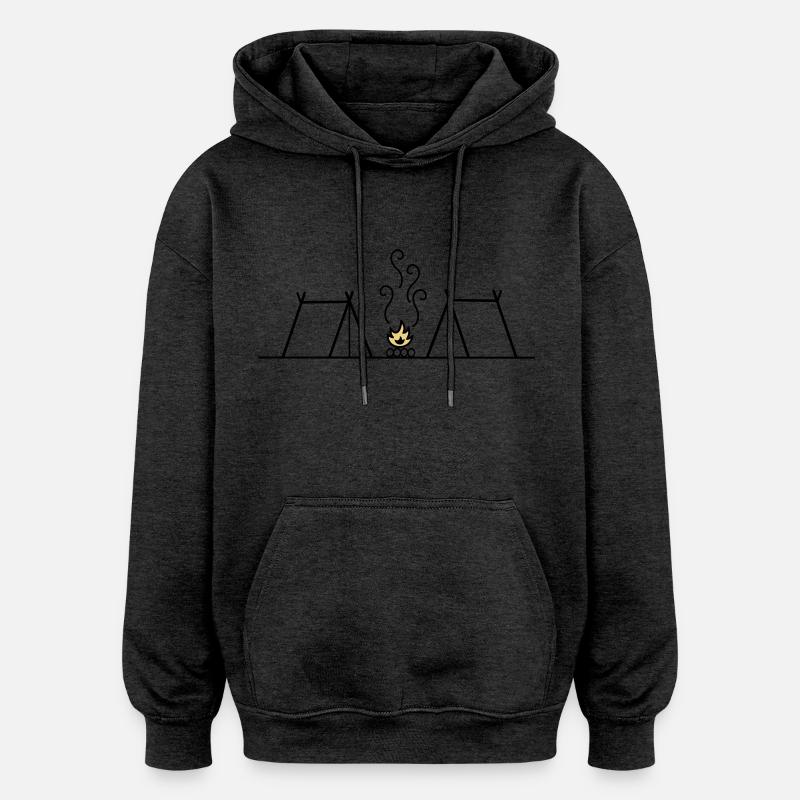 Campfire Camping - Sweat à capuche oversize unisexe - charbon