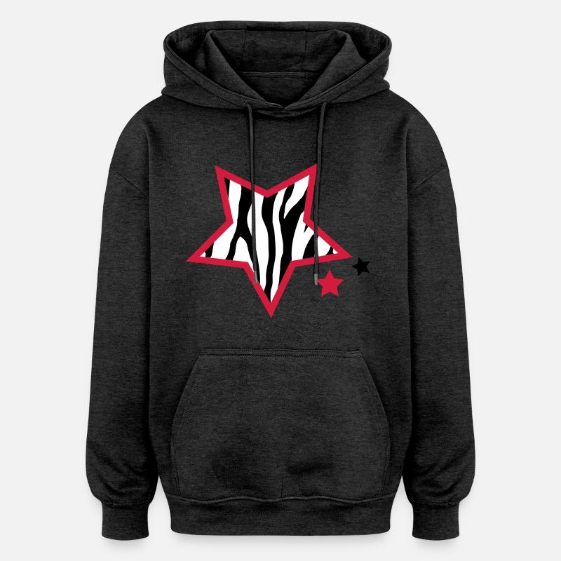 zebrastars - Oversized Unisex Hoodie - Anthrazit