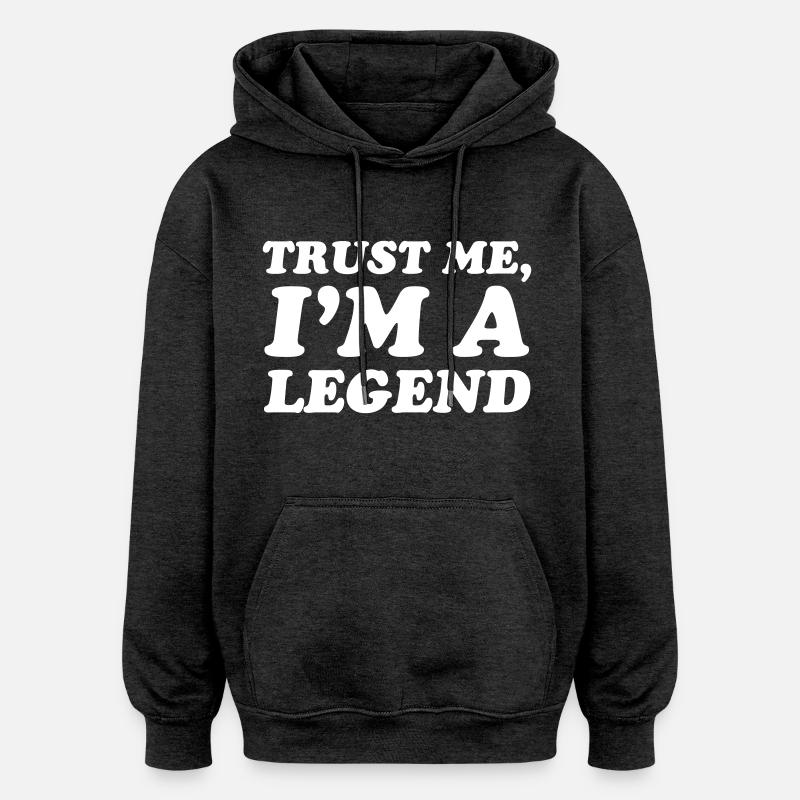 Legend - Sweat à capuche oversize unisexe - charbon