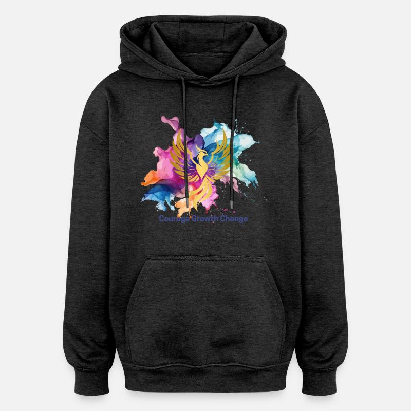 Courage Growth Change - Oversized Unisex Hoodie - Anthrazit