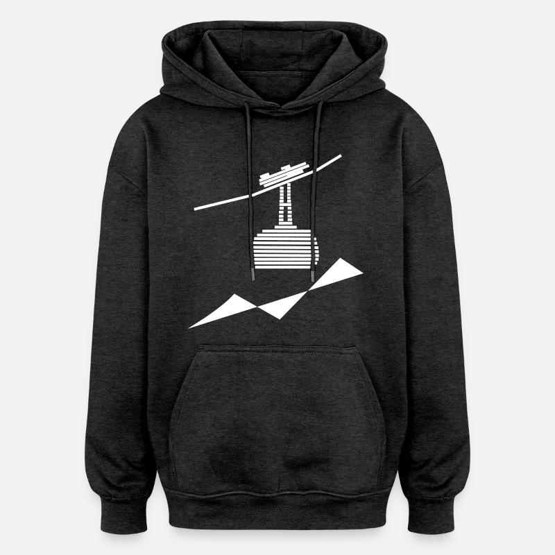 téléphérique 4 - Sweat à capuche oversize unisexe - charbon