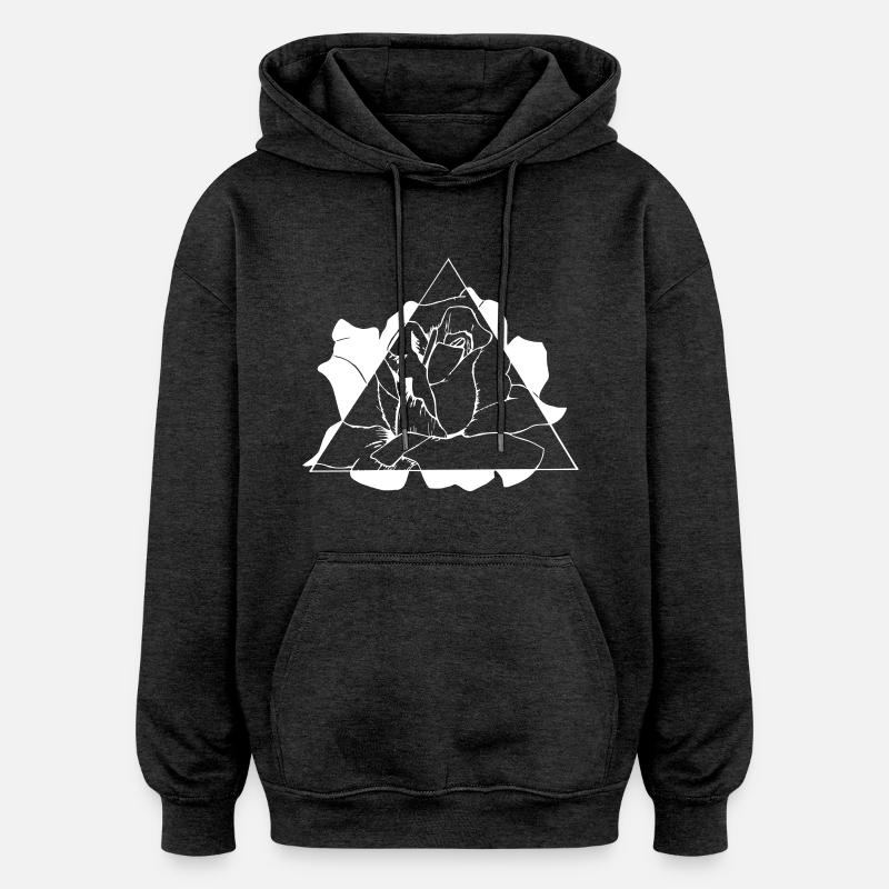 triangle Rose - Sweat à capuche oversize unisexe - charbon