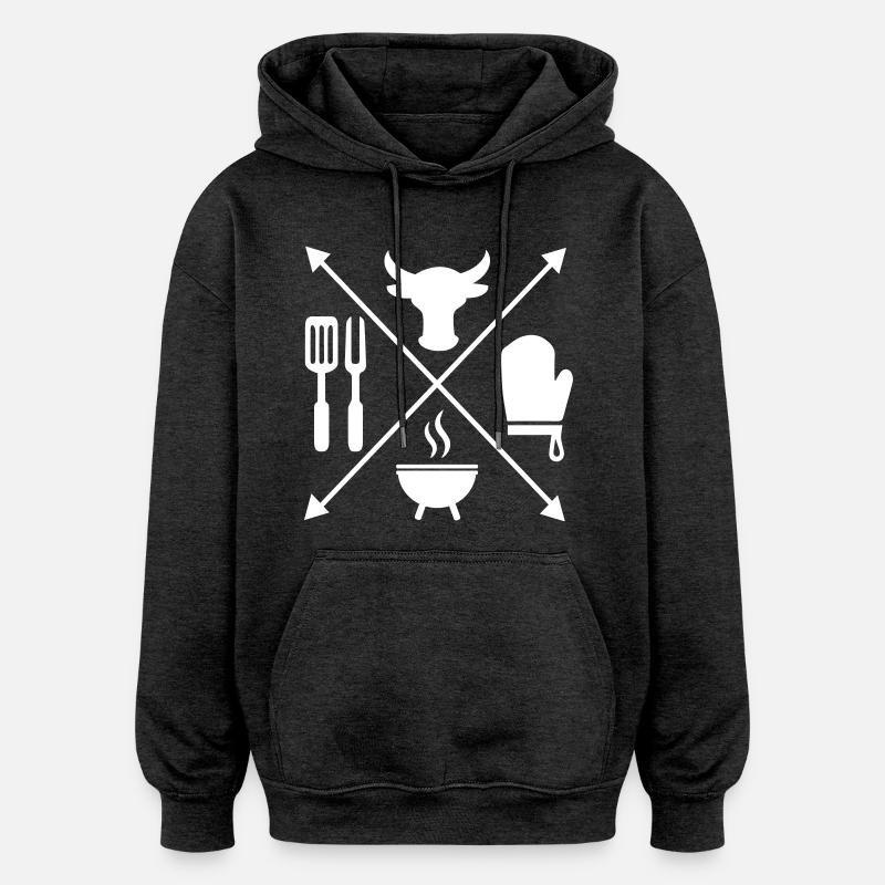 grillage - Sweat à capuche oversize unisexe - charbon