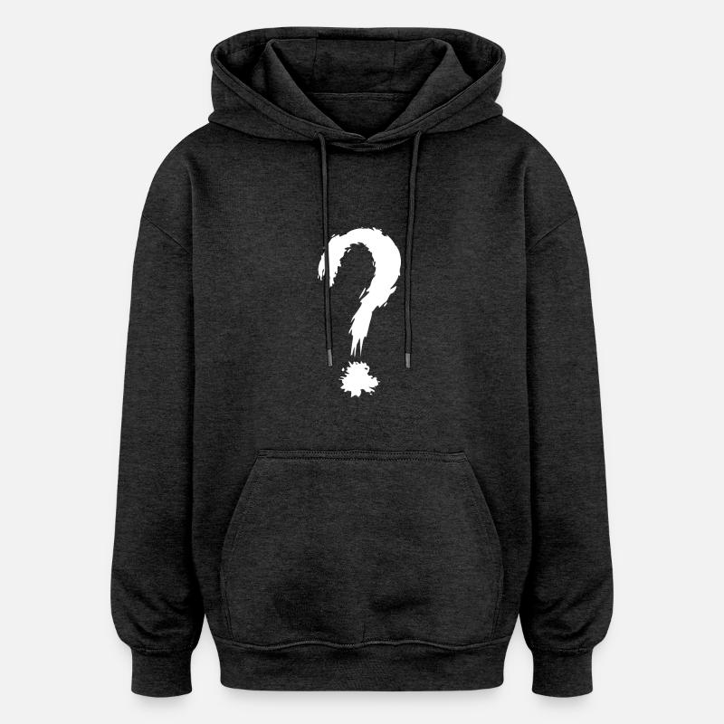 Fragezeichen weiß - Oversized Unisex Hoodie - Anthrazit