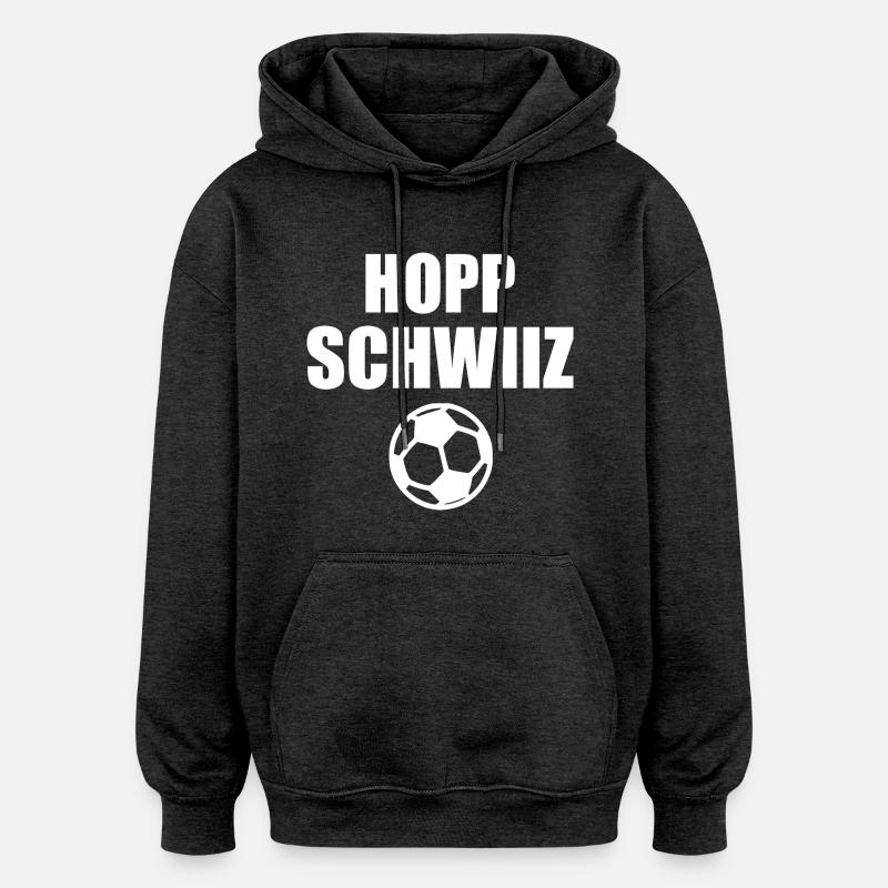 Hopp schwiiz - Sweat à capuche oversize unisexe - charbon