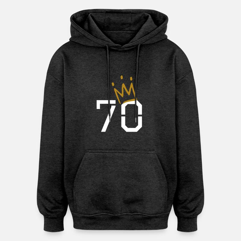 70e anniversaire - Sweat à capuche oversize unisexe - charbon