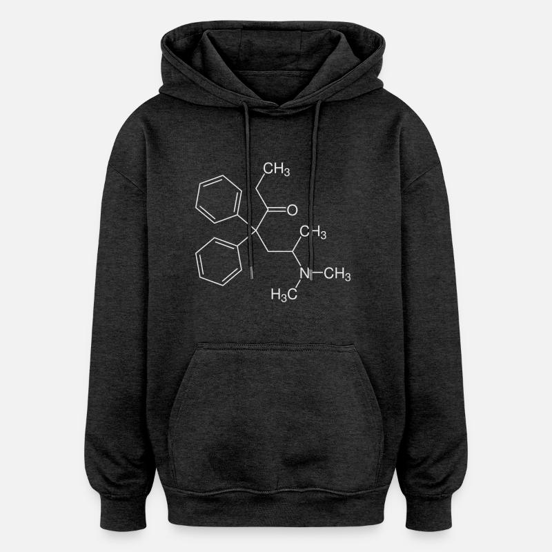 Methadone structural formula - Oversized Unisex Hoodie - charcoal grey