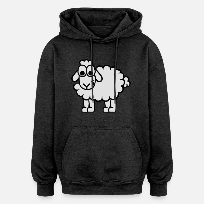 Sheep - Oversized Unisex Hoodie - charcoal grey