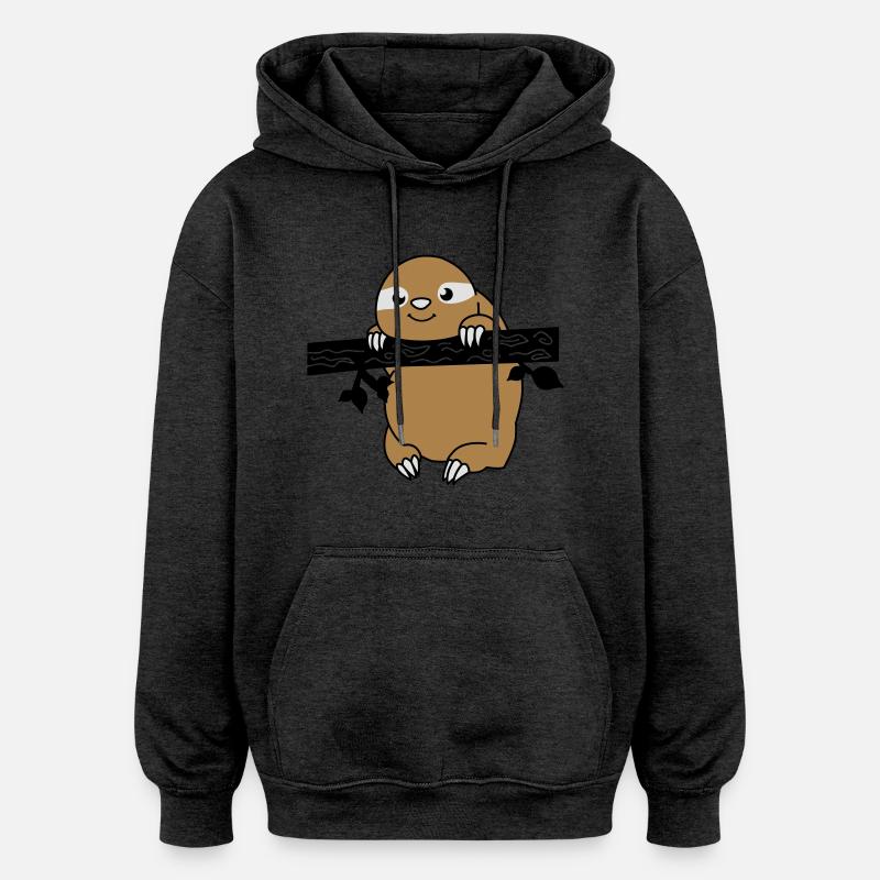faultier_02 - Sweat à capuche oversize unisexe - charbon