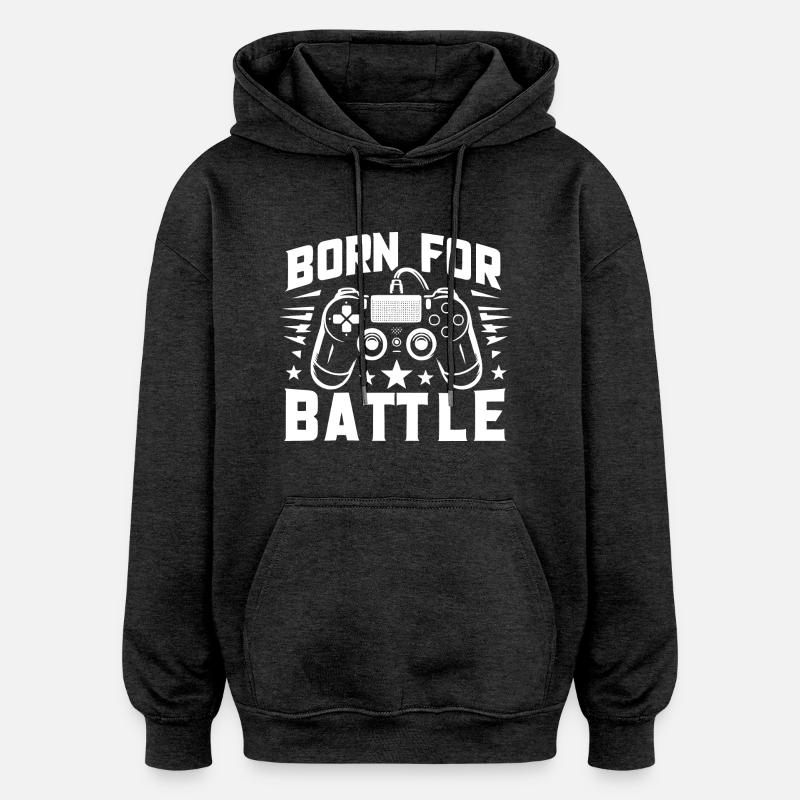 Né pour le combat - Sweat à capuche oversize unisexe - charbon
