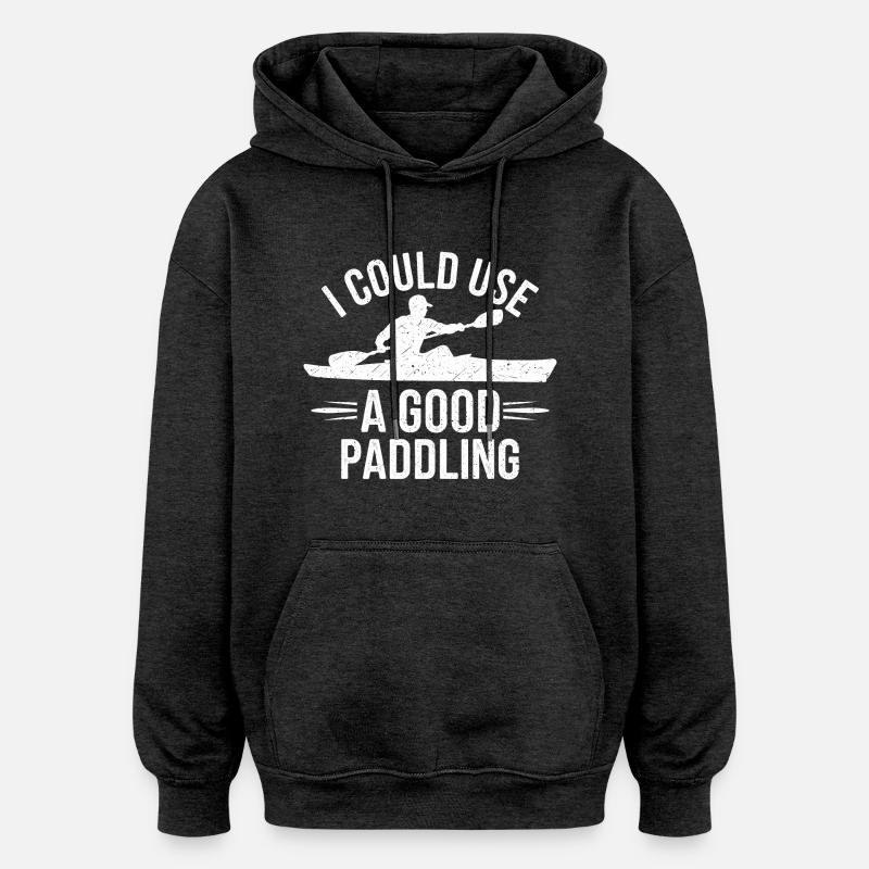 Pagayer avec passion - Sweat à capuche oversize unisexe - charbon
